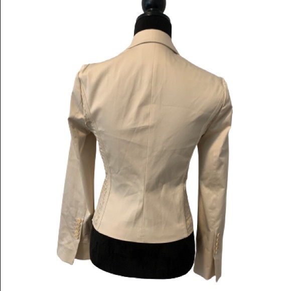 BCBG MAXAZRIA Cream Rouched Panel Jacket Size XS - Picture 5 of 12
